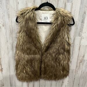 Jack By Bb Dakota Vest Castleton Faux Fur Sleeveless Festival Boho Retro